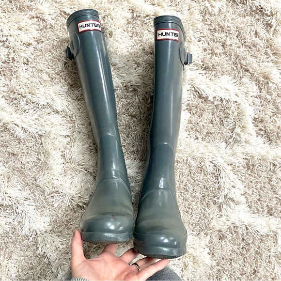Hunter Original Tall Wellington Waterproof gray Rain Boot size 6 - Picture 3 of 7